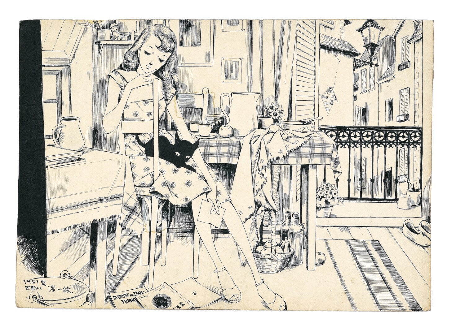 屋根裏部屋の少女(『ひまわり』第5巻第9号原画) 1951年 個人蔵
©JUNICHI NAKAHARA/HIMAWARIYA