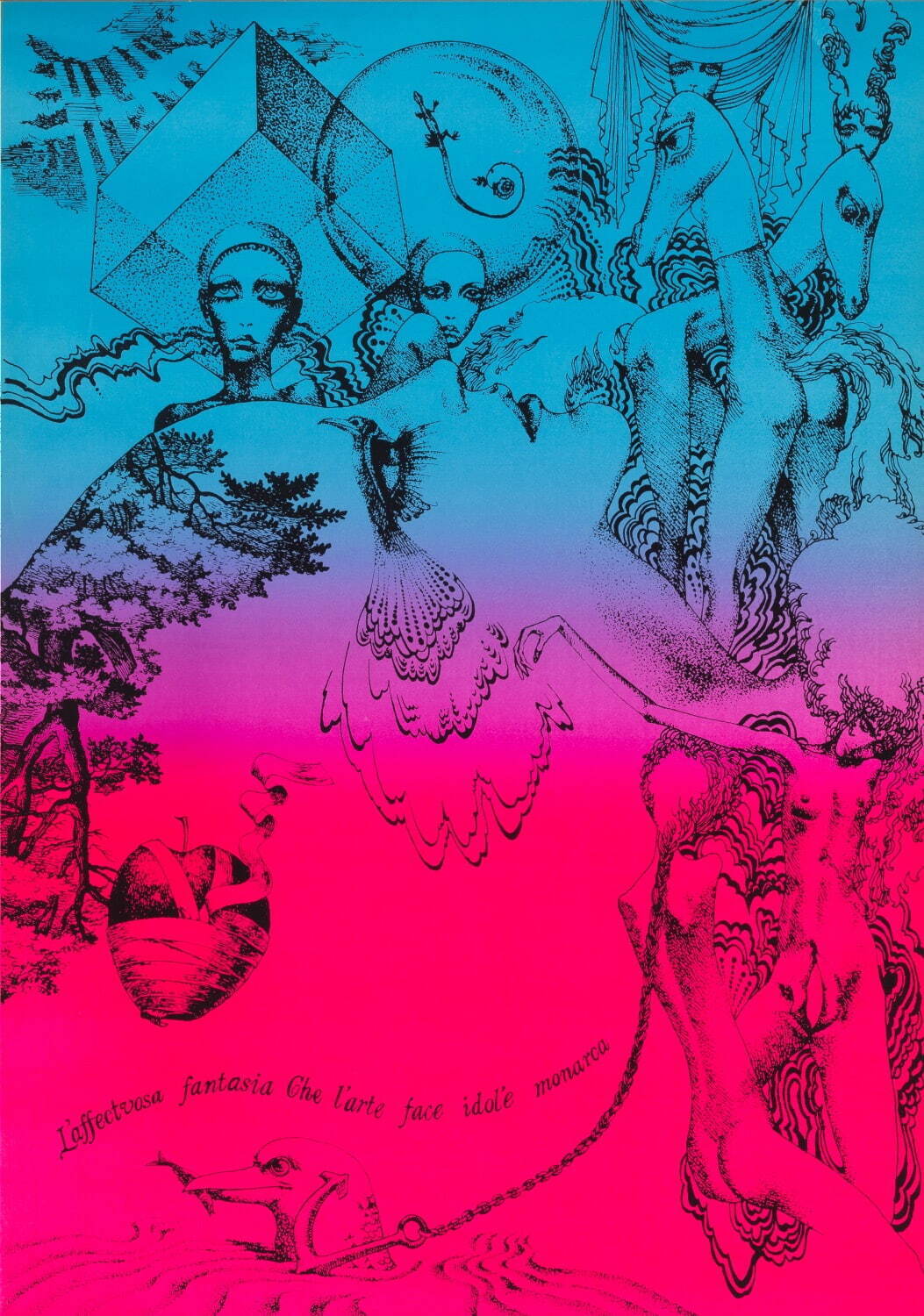 宇野亞喜良 「ミケランジェロの言葉」ポスター 1968年
©AQUIRAX