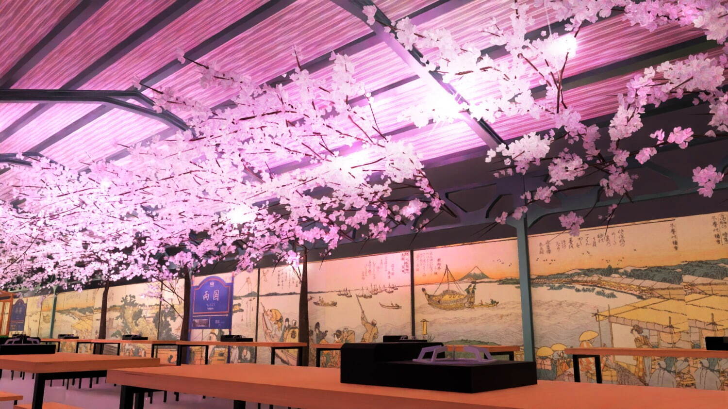 ＜JR両国駅＞幻の3番線ホームで緑茶ハイ＆満開の桜演出を楽しむ花見イベント