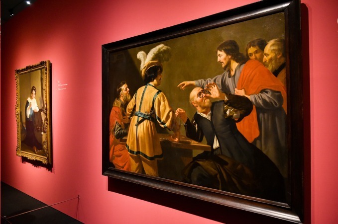 ヤン・ファン・ベイレルト《マタイの召命》1625-1630年頃 カタリナ修道院美術館、ユトレヒト
※東京展の様子