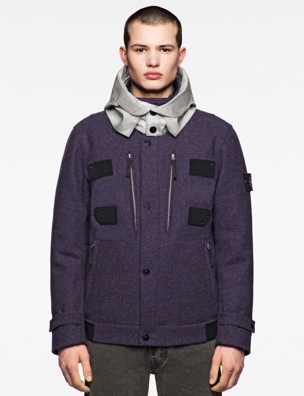 ストーンアイランド×ハリスツイードのジャケットコート、“気温で色が変化”する着脱可能なフード付｜写真2