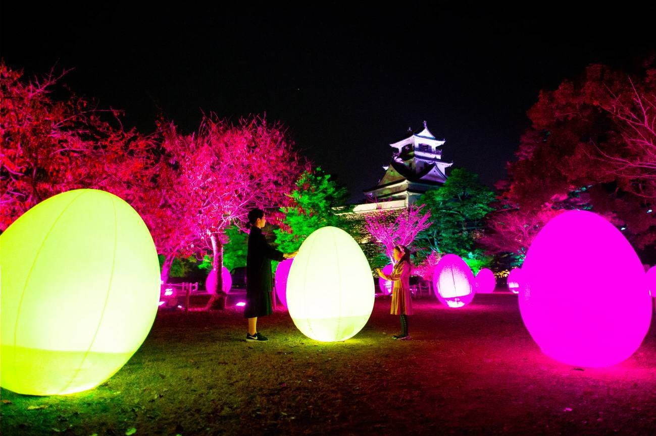 チームラボのアート展が日本三大夜城・高知城で、“光のアート”で包む国の重要文化財｜写真1