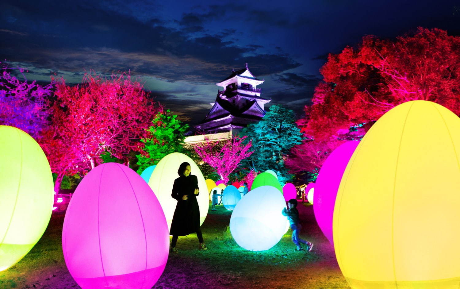 チームラボのアート展が日本三大夜城・高知城で、“光のアート”で包む国の重要文化財｜写真2
