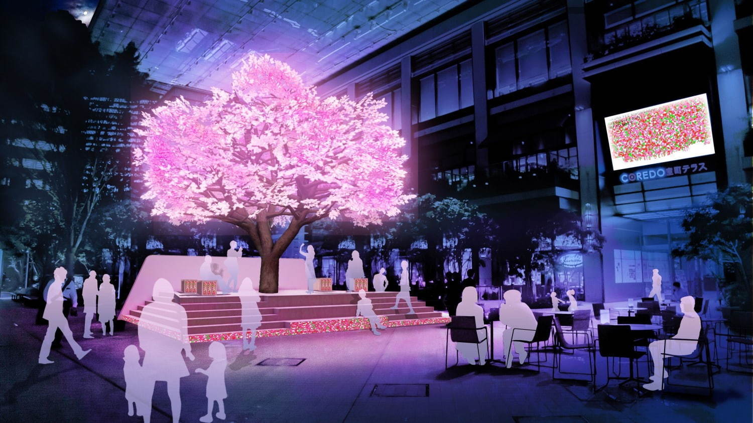 日本橋桜フェスティバル、ピンクに輝く“光のアート”でお花見＆桜スイーツや屋台イベントも｜写真1