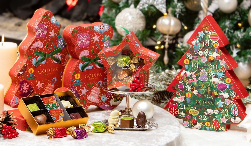 ＜ゴディバ＞クリスマス限定コレクション、煌びやかなツリーや愛らしいクマ型アソートメント