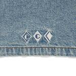 CITY COUNTRY CITY Embroidered Logo Washed Denim Easy Shorts 8oz -light blue 4