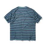 CITY COUNTRY CITY embroidered logo overdye border pocket T-Shirts deep blue 2