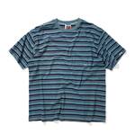 CITY COUNTRY CITY embroidered logo overdye border pocket T-Shirts deep blue 1