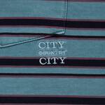 CITY COUNTRY CITY embroidered logo overdye border pocket T-Shirts deep blue 3