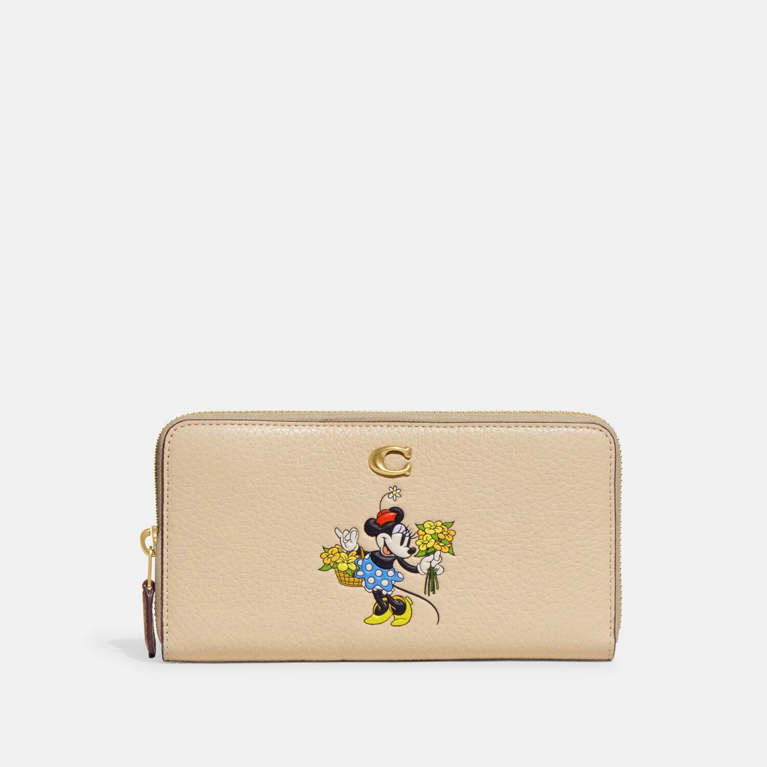 〈コーチ〉「ディズニー」ブーケを手にしたミニーマウスの革製長財布