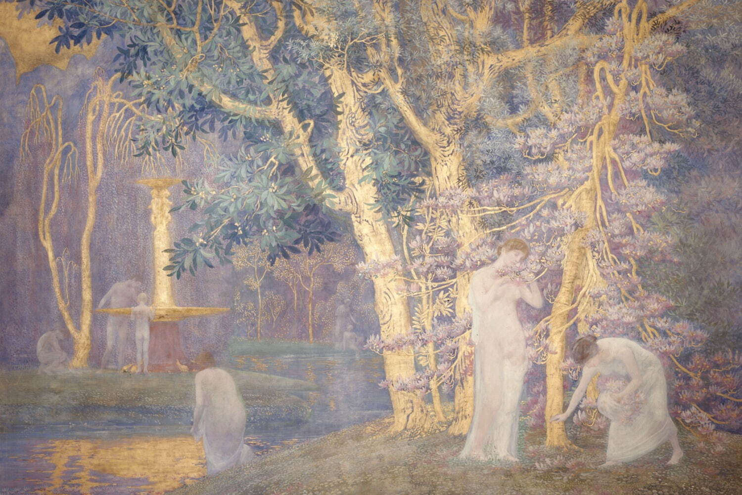 コンスタン・モンタルド《寓意的な情景》油彩、陶砂、金・布 1907～1908年