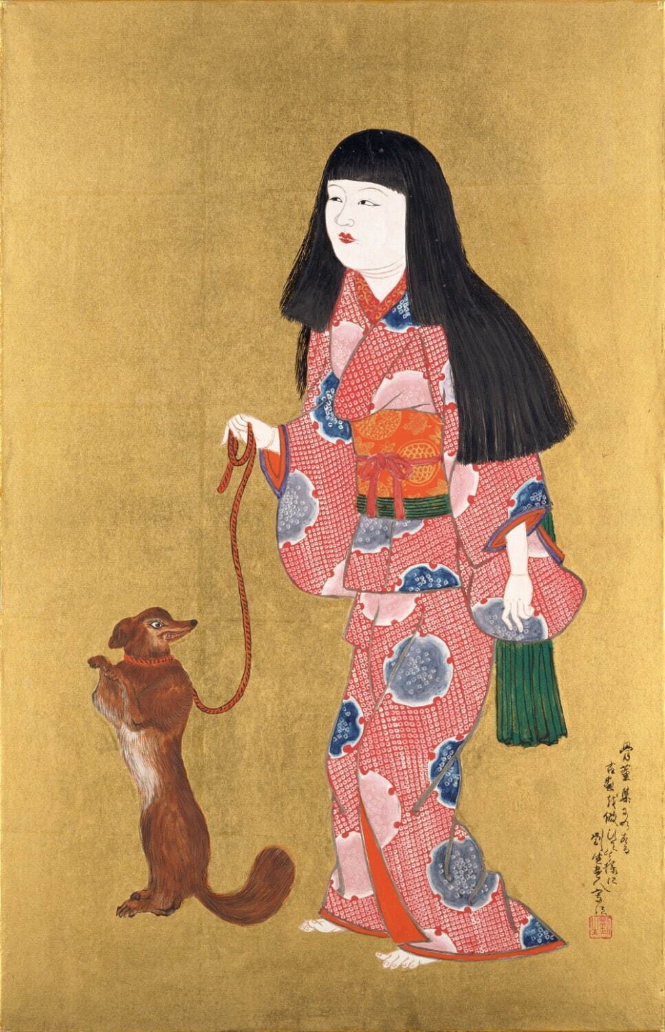 岸田劉生 《狗をひく童女》 1924年 ポーラ美術館蔵
