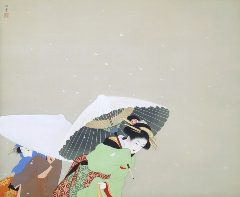 上村松園 《牡丹雪》 1944年(昭和19年) 絹本・彩色 山種美術館