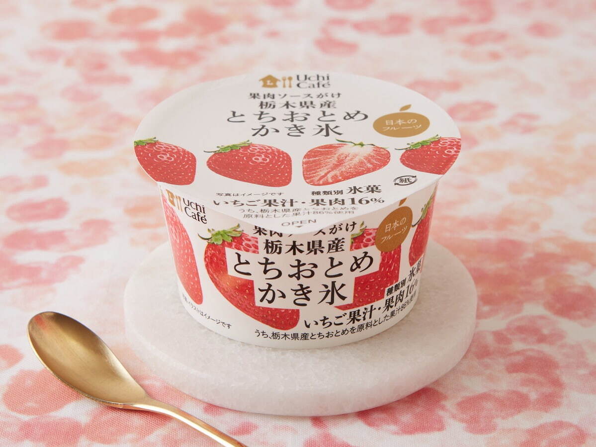 日本のフルーツ 果肉ソースがけ栃木県産とちおとめかき氷 135m 214円