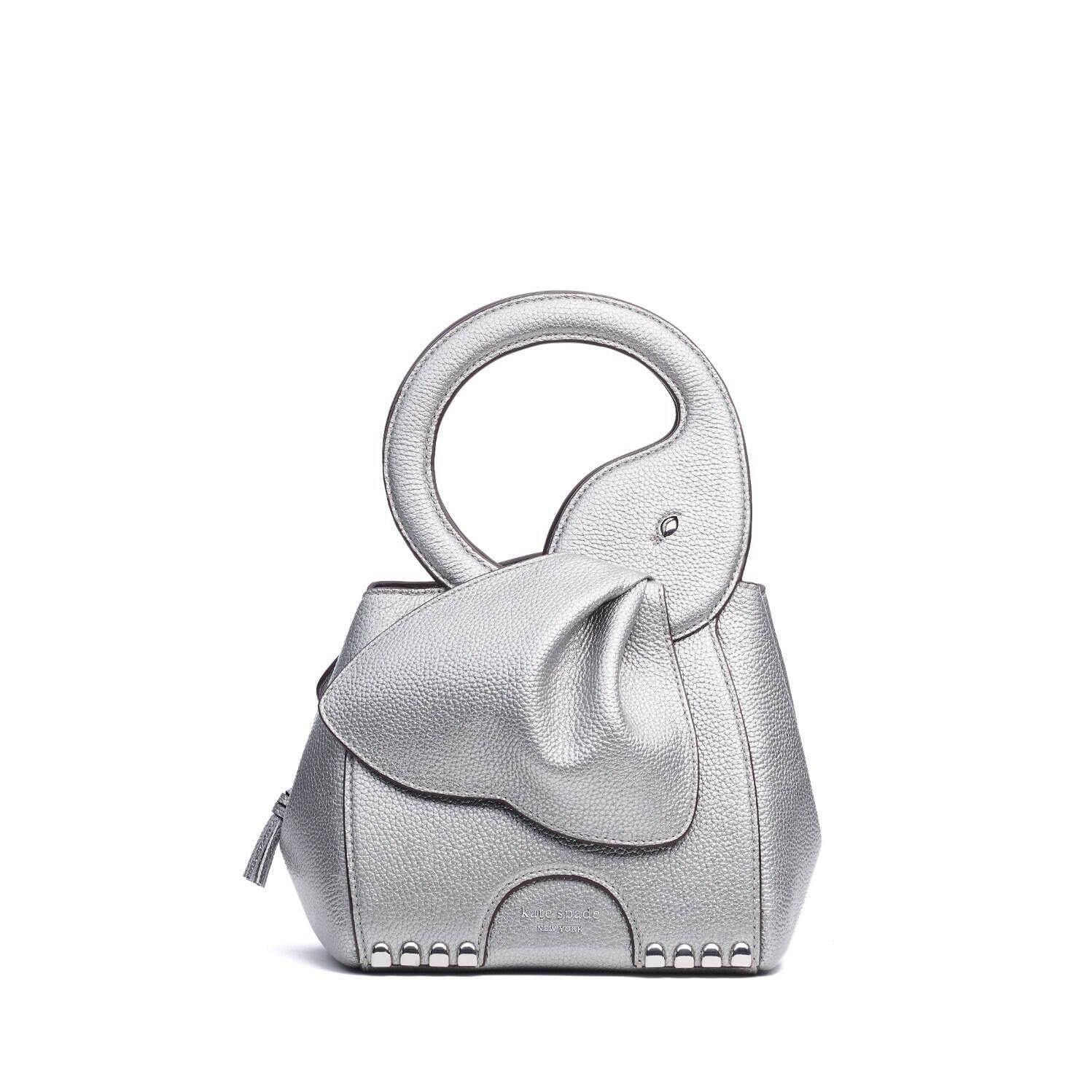 ellie metallic pebbled leather 3d elephant top handle 79,200円
(H16×W17×D14cm)