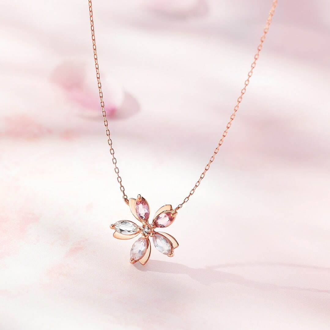 K18PG Necklace / Pink Tourmaline / Rose Quartz / White Topaz / Diamond 61,600円