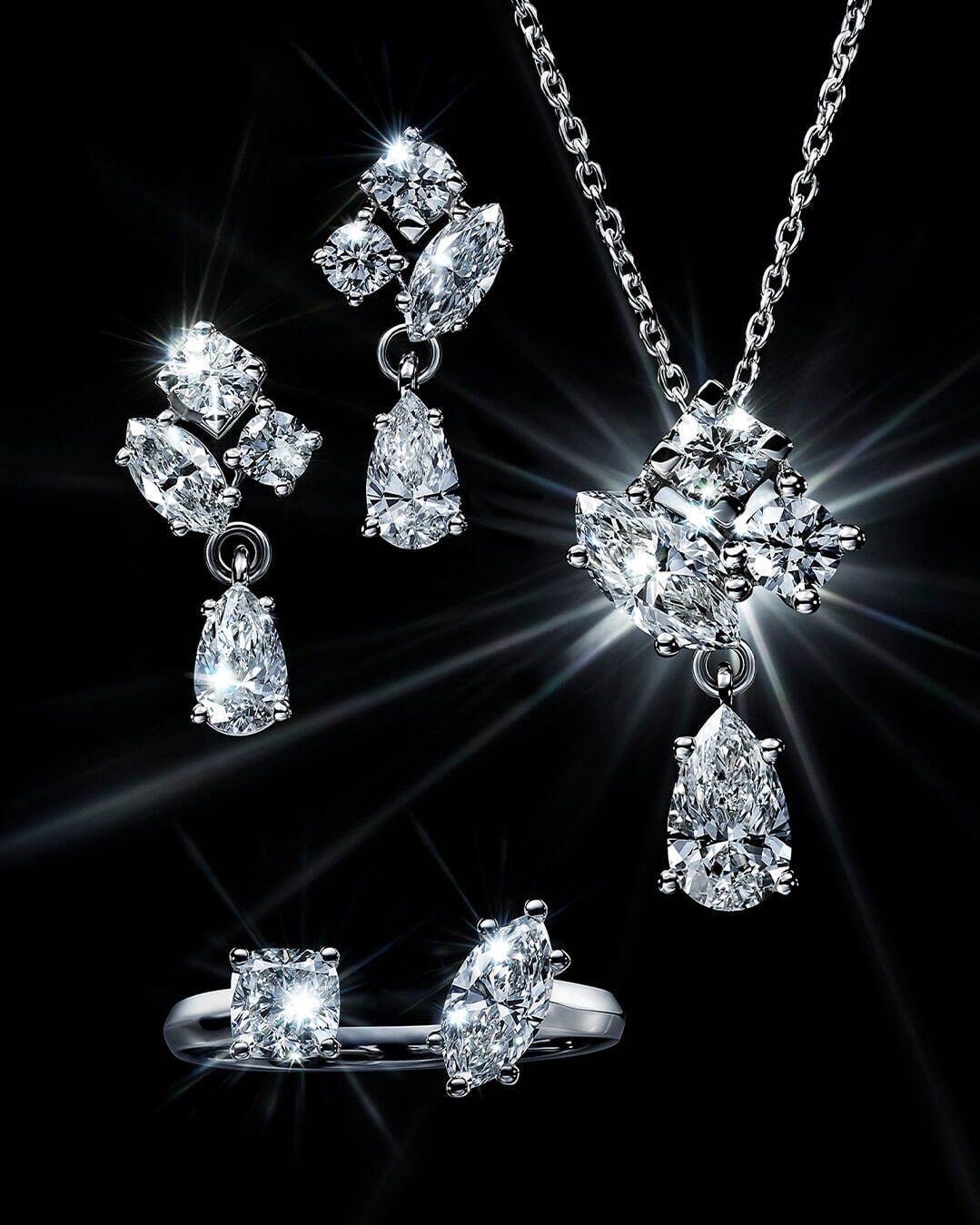 スワロフスキーの“100%ダイヤモンド”ジュエリー、幾何学的に連なるネックレス＆煌めくリングなど｜写真84