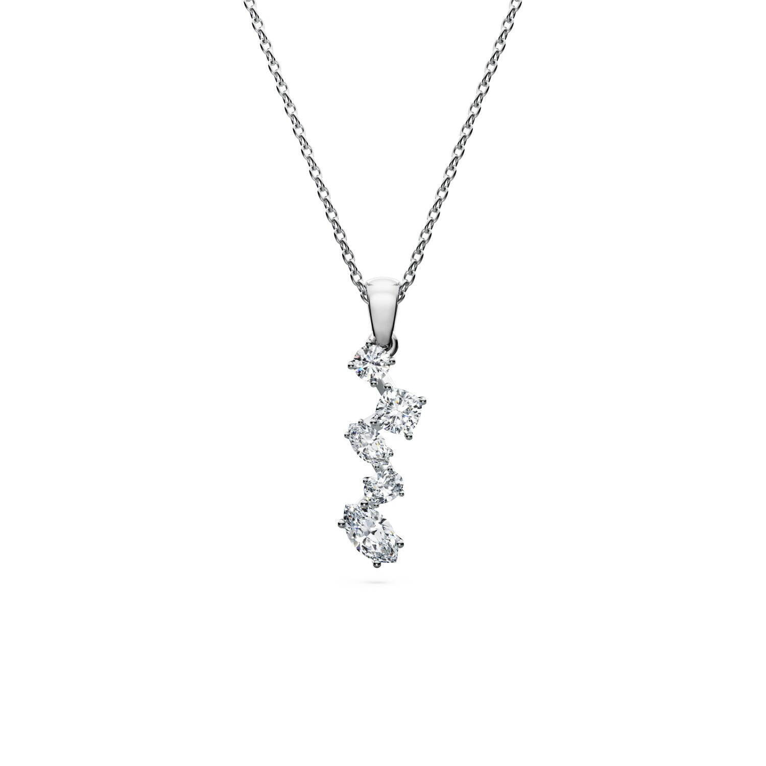 スワロフスキーの“100%ダイヤモンド”ジュエリー、幾何学的に連なるネックレス＆煌めくリングなど｜写真1