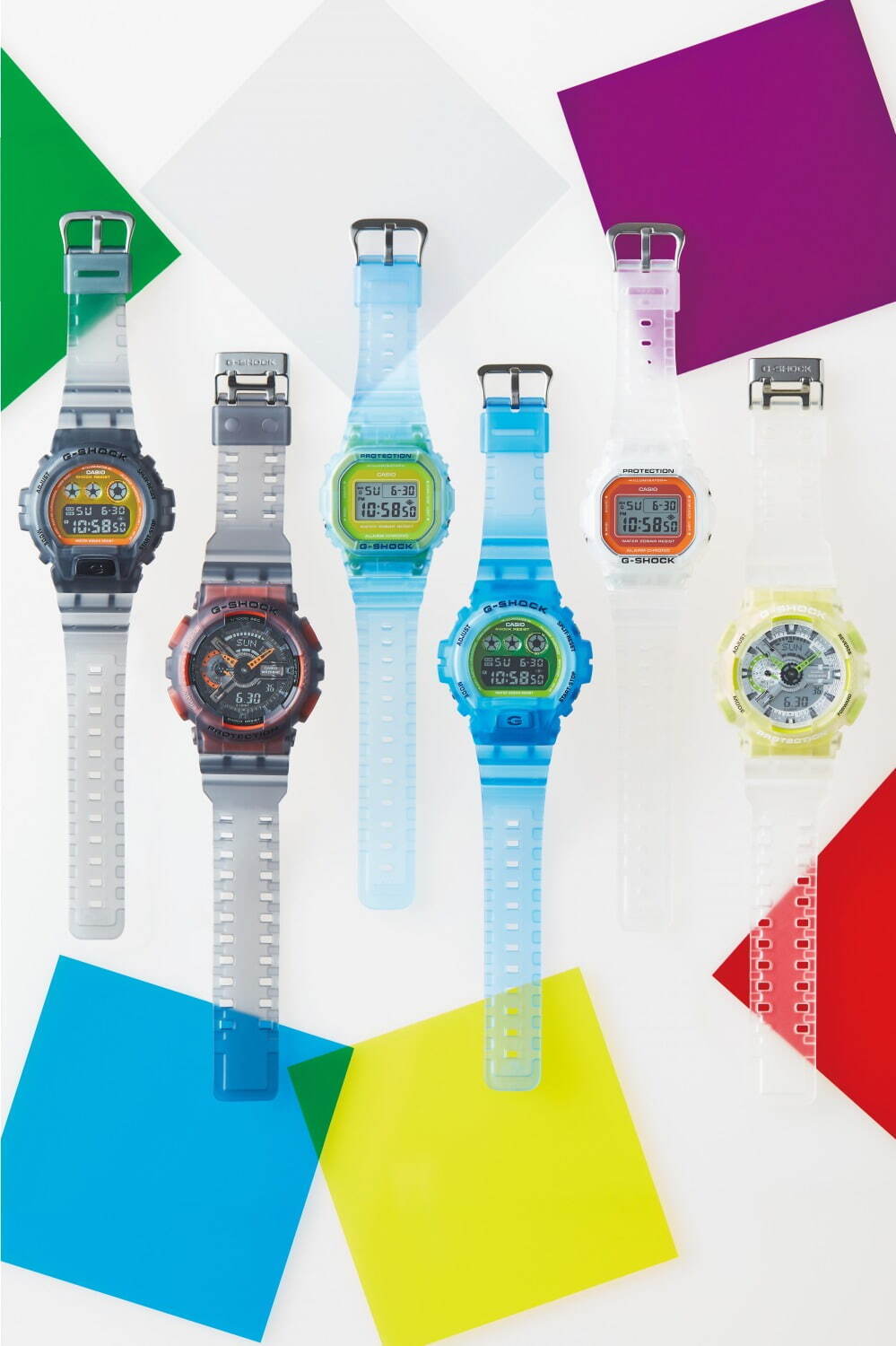 G-SHOCKスケルトン腕時計、ネオンカラーを効かせたスクエア型＆三つ目モデル｜写真7