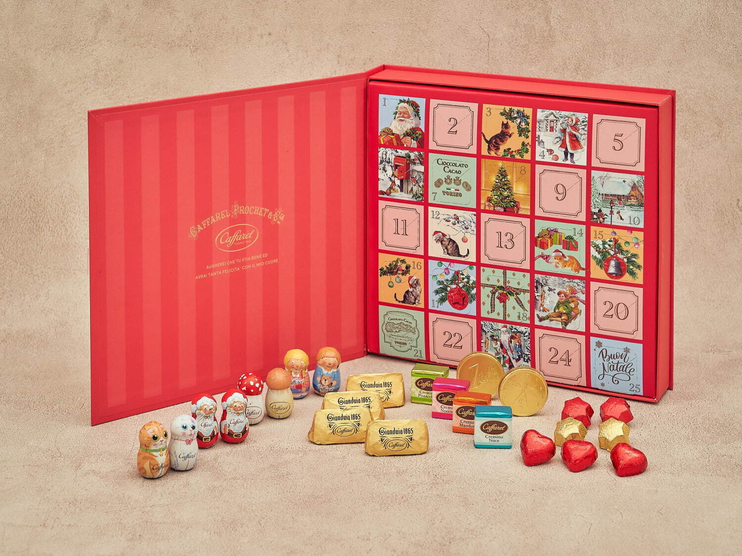カファレルのクリスマスチョコレート、サンタやネコを描いたアドベントカレンダー＆オーナメント缶｜写真10