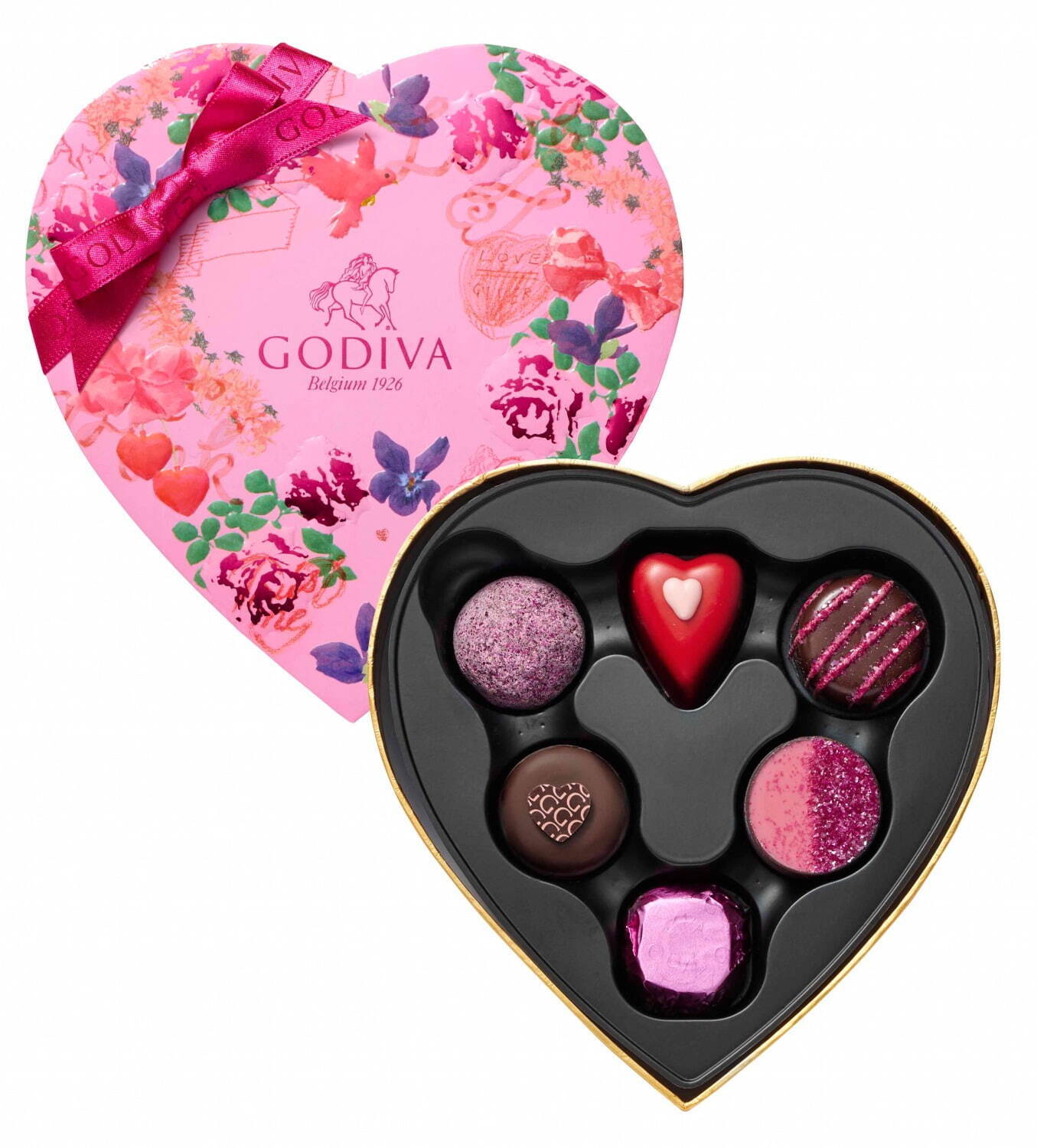 ゴディバのバレンタイン2022"心ときめく"ピンク＆苺の限定チョコレート、青い鳥や煌めくハート缶｜写真2