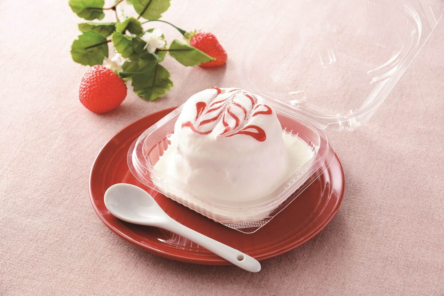 おぼれクリームのパンケーキ(いちごの味わい) 265円