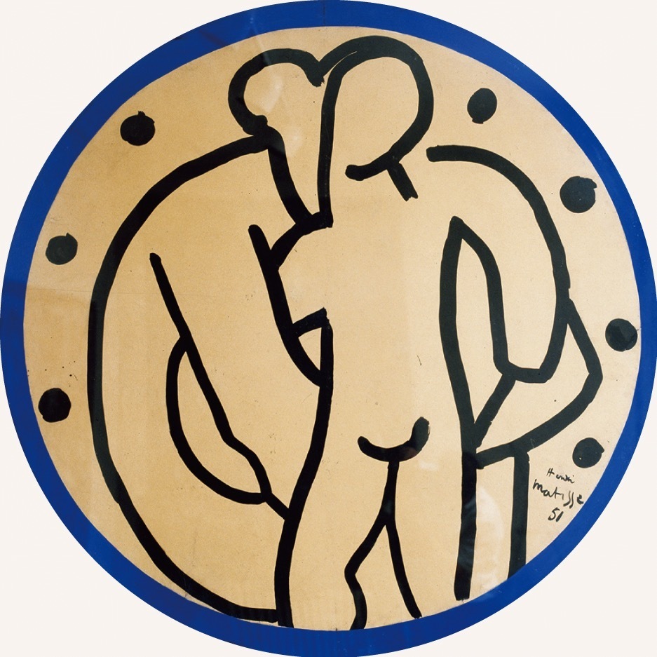 アンリ・マティス《円形装飾「聖母子」習作》1951年 墨／カンヴァスで裏打ちした紙 カトー＝カンブレジ・マティス美術館
Photo musée départemental Matisse (DR)