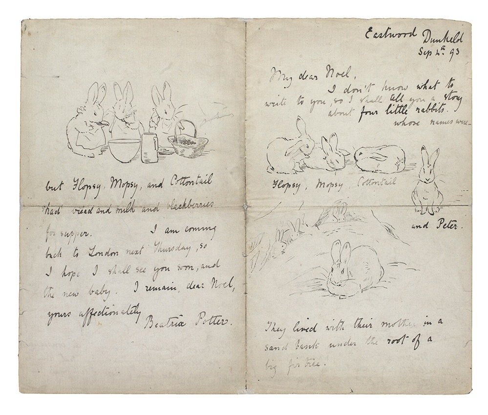 《ノエル・ムーア宛ての絵手紙》ビアトリクス・ポター
1893年 ピアーソンPLC
© Victoria & Albert Museum, London, 2015