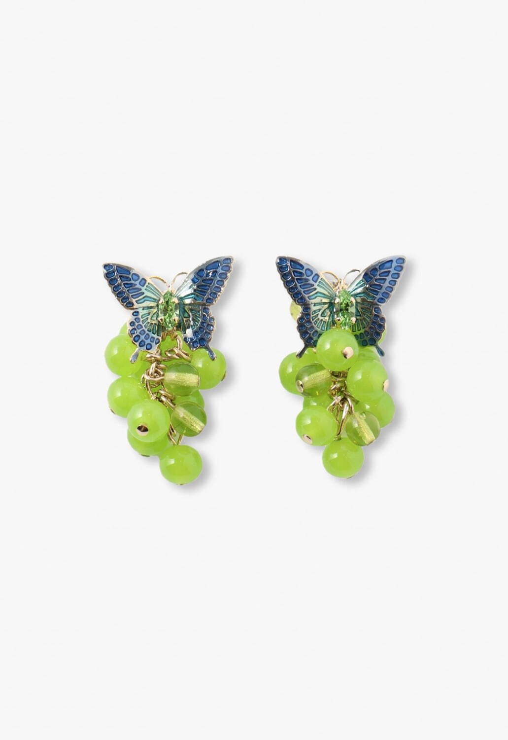 アナ スイ“ぶどう”のガラスアクセサリー、蝶が舞うヴィンテージ風ネックレスやイヤリング｜写真8