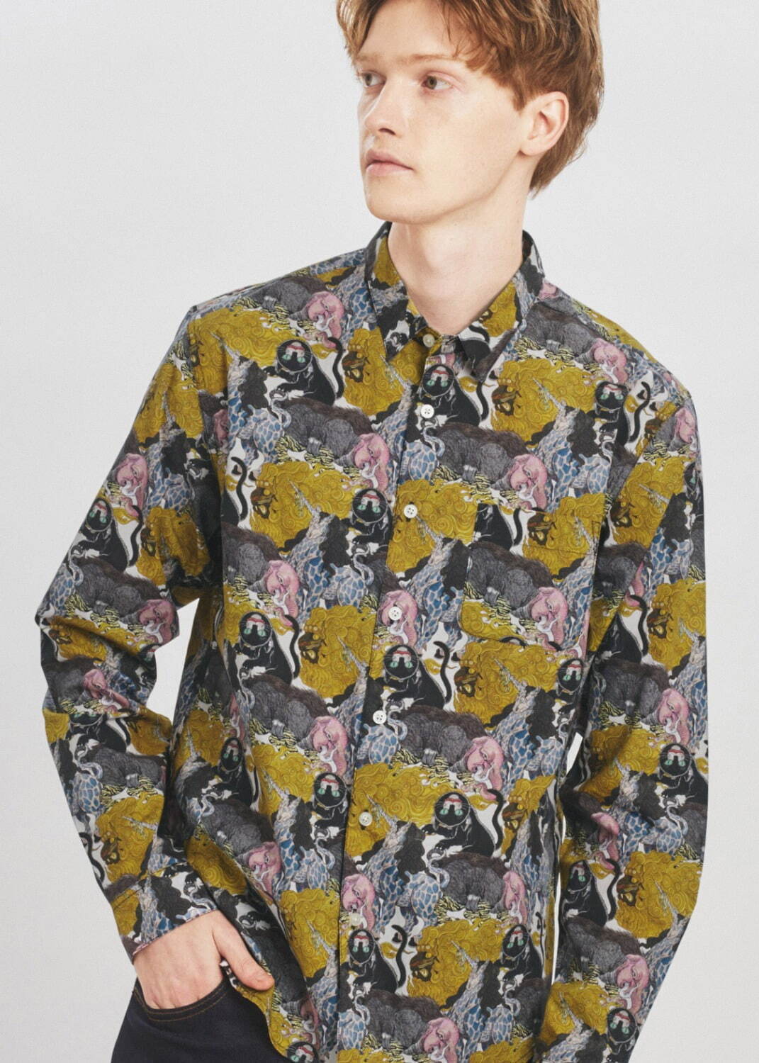 長袖シャツ「化け猫と幻獣 パターン」6,900円