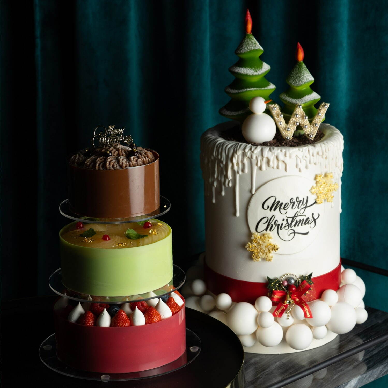 W大阪2022年クリスマスケーキ、"まるでキャンドル”高さ55cmの特大ケーキ＆モンブランなど｜写真1