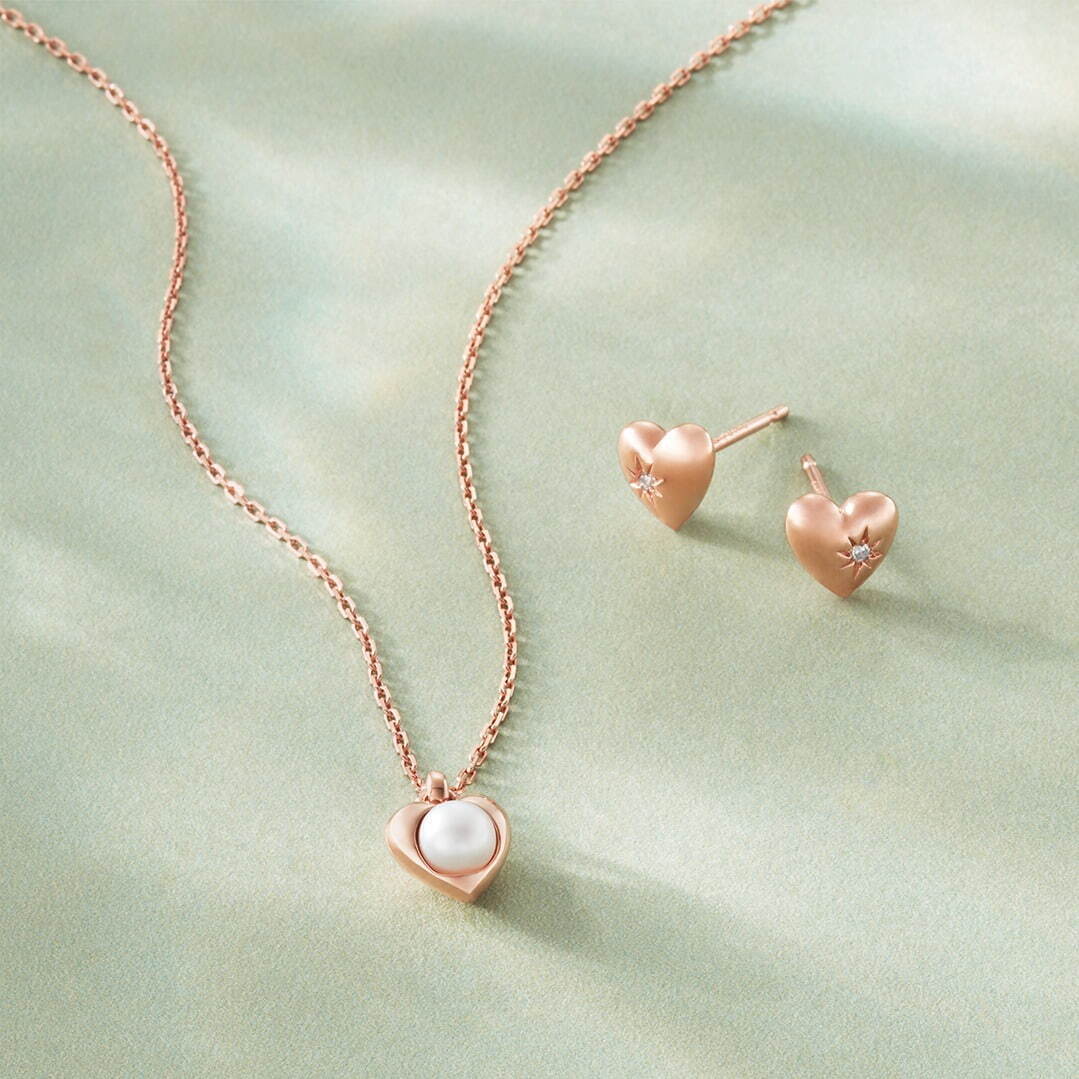 SV(PGc) Necklace & Pierced Earrings set/Pearl/Diamond 17,600円