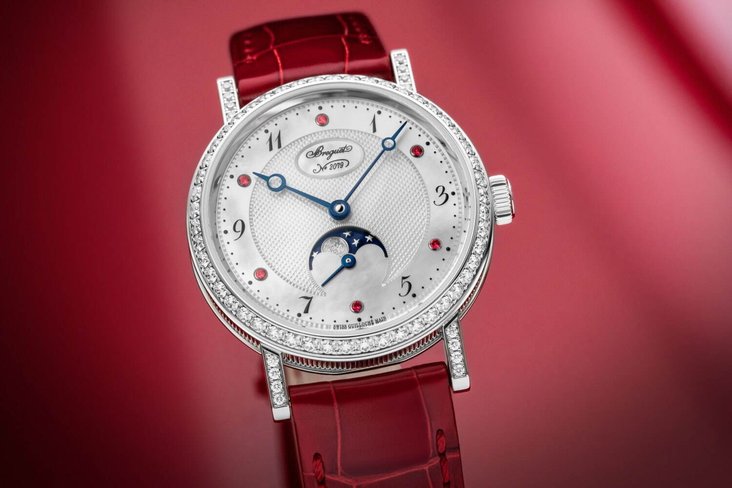ブレゲのバレンタイン限定腕時計、真っ赤なルビー装飾＆レッドアリゲーターストラップ｜写真2