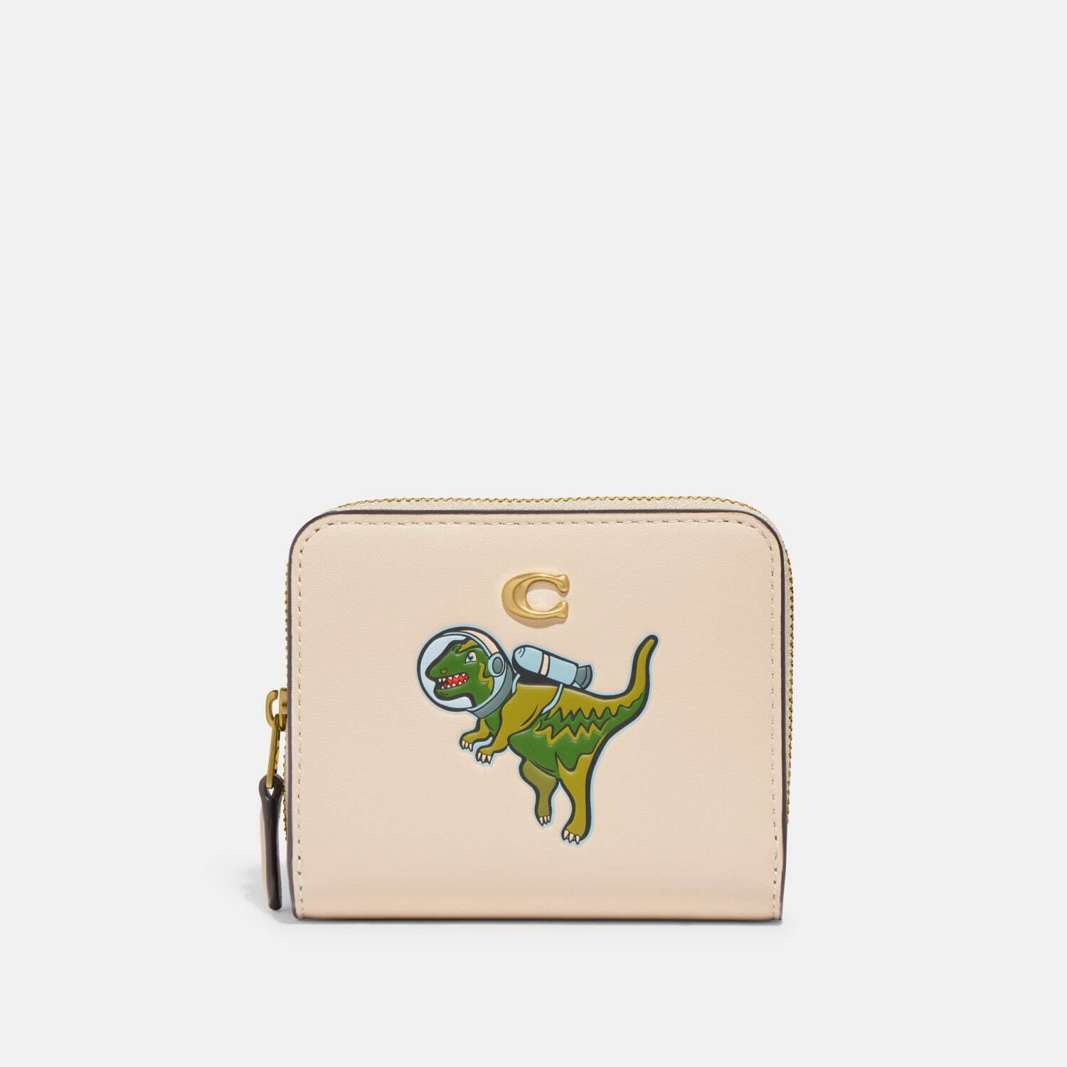 〈コーチ〉“宇宙服”の恐竜モチーフを配したラウンドジップ財布