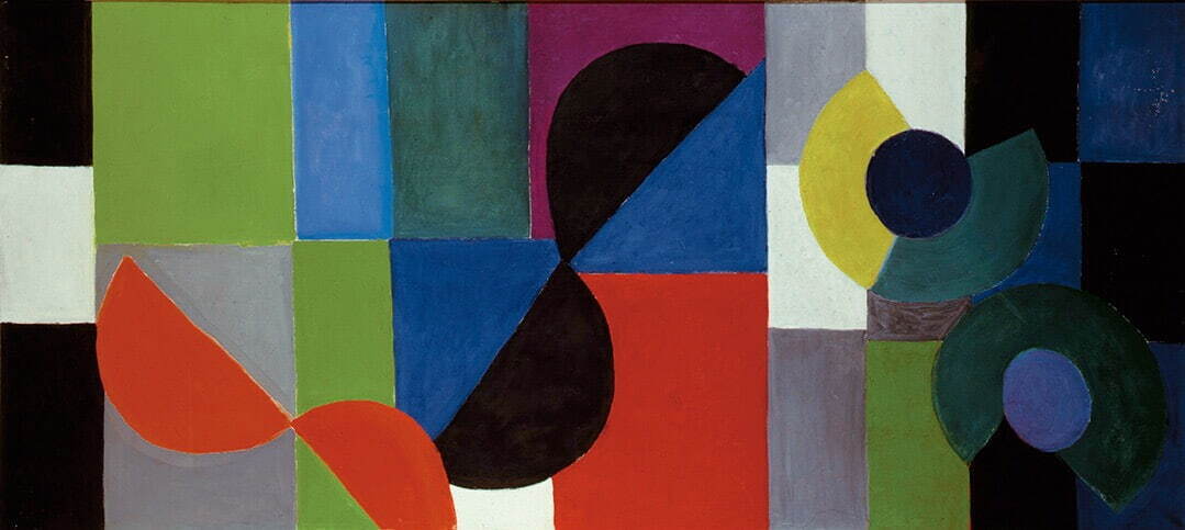 ソニア・ドローネー 《色彩のリズム》 1953年
油彩、カンヴァス 100×220 cm ふくやま美術館 DR