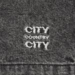 CITY COUNTRY CITY Embroidered Logo Washed Denim Easy Shorts 8oz -black 2